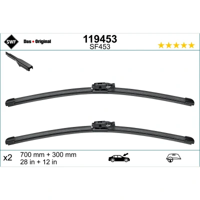 Imagem de Escova do limpa vidros Swf 119453 à frente plana RENAULT: Clio V Hatchback