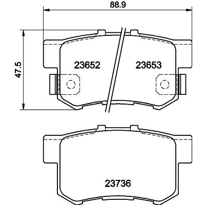 Imagem de HELLA 8DB 355 009 581 Jogo de pastilhas para travão disco com avisador sonoro desgaste HONDA: CIVIC 7 Hatchback, Accord Limousine, Jazz 2