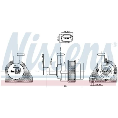 Imagem de NISSENS 832110 Bomba de água elétrico VOLKSWAGEN: GOLF 6, Caddy 3, Polo V Hatchback, SEAT: Ibiza 4, Leon II 4 ST, AUDI: A3 Hatchback
