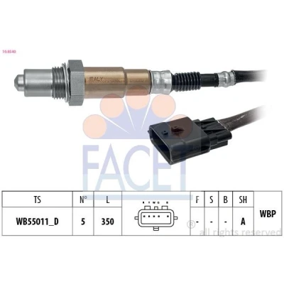 Imagem de FACET 10.8540 Sonda Lambda com aquecimento, plana, de banda larga, Rosca pré lubrificada 5 RENAULT: Clio 4, MEGANE 3, Captur