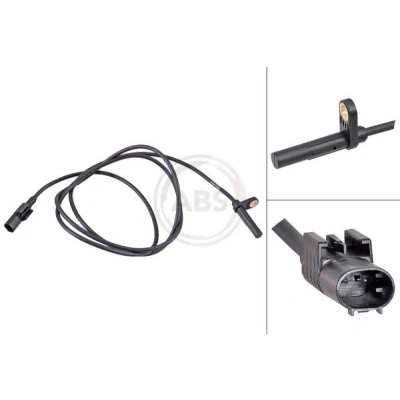 Imagem de A.B.S. 31712 Sensor de ABS activo 1610mm 1710mm 45mm preto MERCEDES BENZ: Sprinter 5 T Camião plataforma/Chassis