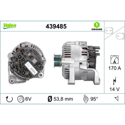 Imagem de VALEO 439485 Alternador 14V 170A BMW: 5 Touring, Sedan