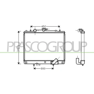 Imagem de PRASCO MB817R001 Radiador, arrefecimento do motor Alumínio 500 638 32 Aletas de refrigeração soldadas MITSUBISHI: L200 III Pick up