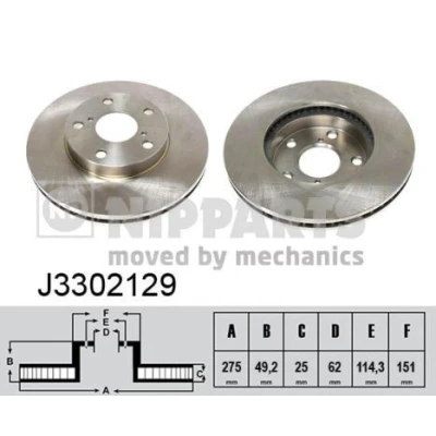 Imagem de NIPPARTS Disco de travão TOYOTA: RAV4 II SUV Eixo dianteiro 275mm 25mm 5 114,3mm interior ventilado pintado J3302129 4351242030,4351242031,4351242032
