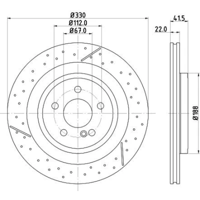Imagem de HELLA 8DD 355 126 441 Disco de travão MERCEDES BENZ: Classe A, CLA Carrinha, Coupe