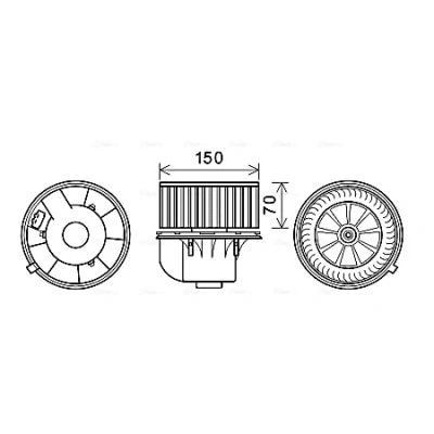 Imagem de PRASCO VN8354 Motor eléctrico, ventilador do habitáculo 12V
