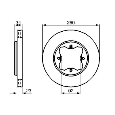 Imagem de BOSCH Disco de travão HONDA: ACCORD 5, ROVER: 600 260mm 23mm 4 114,3mm ventilado, interior ventilado oleado 0 986 478 568 45251SH4000,45251SM4000