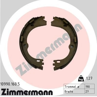 Imagem de ZIMMERMANN 10990.160.5 Maxilas de Travão 190mm 27mm A imagem corresponde ao volume fornecimento