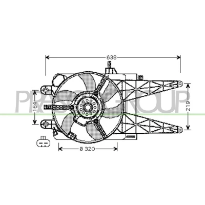 Imagem de PRASCO FT133F001 Ventilador de Radiador 320 12 200 FIAT: Punto II Hatchback