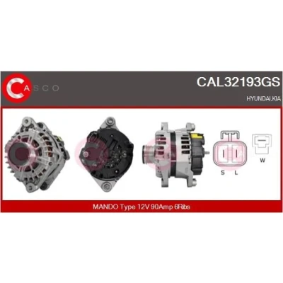 Imagem de CASCO CAL15214AS Alternador 12V 110A RENAULT: LAGUNA 1, MEGANE 1 Cabriolet, VOLVO: S40 I, V40 Carrinha, SKODA: Octavia I Hatchback