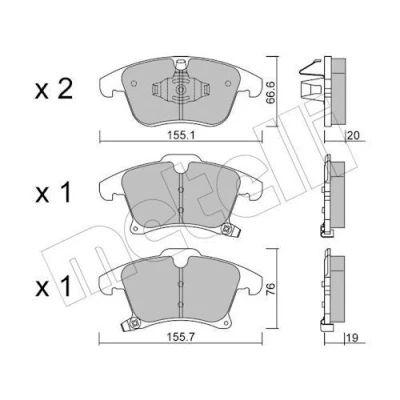 Imagem de METELLI 22 1039 0 Jogo de pastilhas para travão disco com avisador sonoro desgaste FORD: Mondeo 5 Kombi, S Max Mk2,