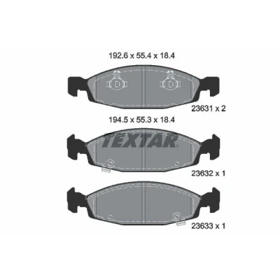 Imagem de TEXTAR 2363101 Jogo de pastilhas para travão disco com avisador sonoro desgaste JEEP: GRAND Cherokee 2, II