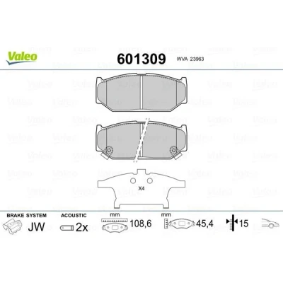 Imagem de VALEO 601309 Jogo de pastilhas para travão disco Eixo dianteiro incl. contacto aviso desgaste com chapa anti ruído SUZUKI: SWIFT 3, 4