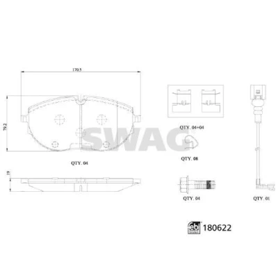 Imagem de SWAG 33 10 7793 Jogo de pastilhas para travão disco VOLKSWAGEN: Transporter 6, 6 Bus