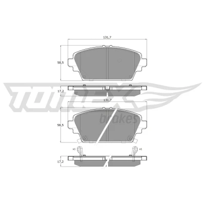 Imagem de TOMEX brakes TX 12 63 Jogo de pastilhas para travão disco Eixo dianteiro com avisador sonoro desgaste HONDA: Accord 7 Limousine