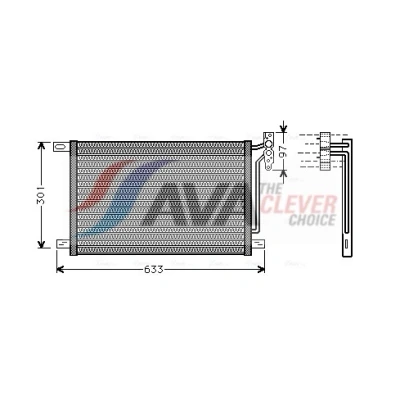 Imagem de AVA COOLING SYSTEMS BW5215 Condensador sem secador 15,4mm 13,8mm Alumínio 540mm R134a BMW: 3 Coupe, Sedan
