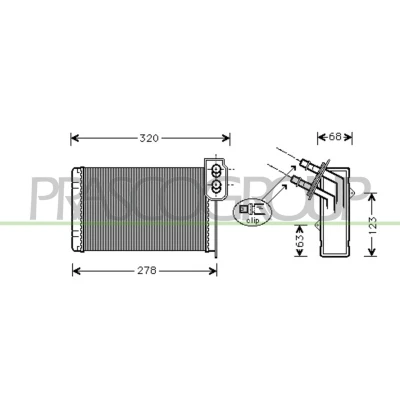 Imagem de PRASCO RN916H001 Radiador Quente RENAULT: Kangoo I Express, I, II / Grand