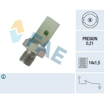 Imagem de FAE 12350 Sensor Pressão do Óleo M14x1,5 0,21 RENAULT: CLIO 1, 19 II Hatchback, TWINGO 1