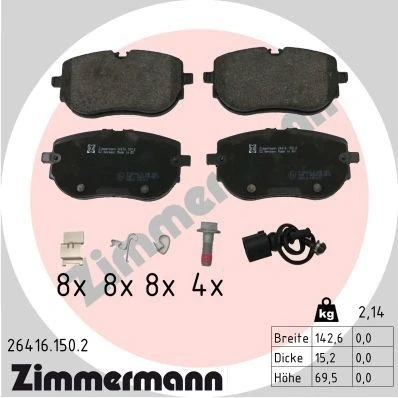 Imagem de ZIMMERMANN 26416.150.2 Jogo de pastilhas para travão disco SKODA: Enyaq IV SUV