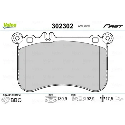 Imagem de VALEO 302302 Jogo de pastilhas para travão disco Eixo dianteiro excl. contacto aviso desgaste com chapa anti ruído