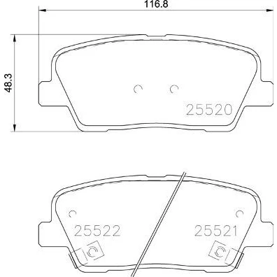Imagem de BREMBO P 30 104 Jogo de pastilhas para travão disco com avisador sonoro desgaste chapa anti ruído acessórios KIA: Stinger Hatchback