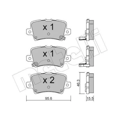 Imagem de METELLI 22 0729 0 Jogo de pastilhas para travão disco com avisador sonoro desgaste HONDA: CIVIC 8 Hatchback,