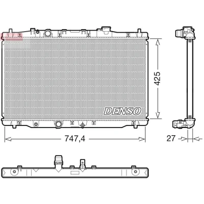 Imagem de DENSO DRM40054 Radiador, arrefecimento do motor 425 771 27