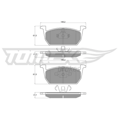Imagem de TOMEX brakes TX 18 73 Jogo de pastilhas para travão disco Eixo dianteiro não preparado indicador aviso desgaste SEAT: Leon III Hatchback