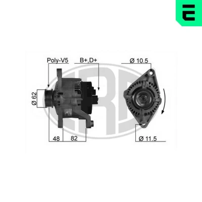 Imagem de ERA 210079A Alternador 14V 75A FIAT: Ducato II Van