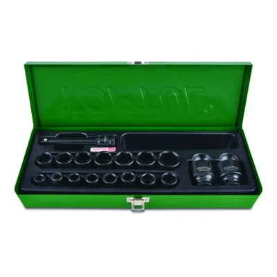 Imagem de Conjunto de chaves impacto TOPTUL 1/2 zoll 17 Peça 10 32 mm