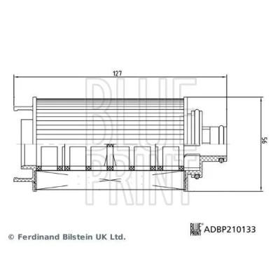 Imagem de BLUE PRINT ADBP210133 Filtro de óleo com retentor Cartucho filtrante