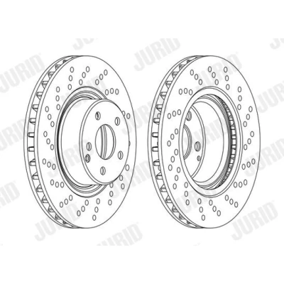 Imagem de JURID 562101JC 1 Disco de travão 330 32 5 112 perfurado/ventilado revestido com parafusos MERCEDES BENZ: Classe S Sedan, Coupe