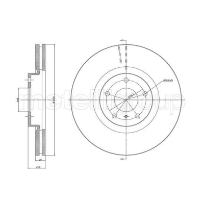 Imagem de METELLI Disco de travão 319,6mm 28,0mm 5 68,0mm ventilado pintado 23 1070C 40206CA010,40206EG000 Discos