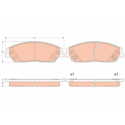 Imagem de TRW GDB3614 Jogo de pastilhas para travão disco com avisador sonoro desgaste TOYOTA: Camry VI Sedan
