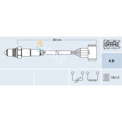 Imagem de FAE 77389 Sonda lambda com aquecimento PORSCHE: Boxster