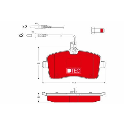 Imagem de TRW DTEC COTEC GDB1594DTE Jogo de pastilhas para travão disco incl. contacto aviso desgaste com parafusos pinça acessórios