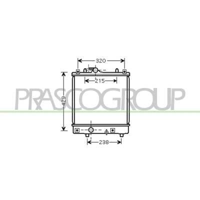Imagem de PRASCO OP304R002 Radiador, arrefecimento do motor Alumínio 377 378 34 Aletas de refrigeração unidas mecanicamente OPEL: Agila A