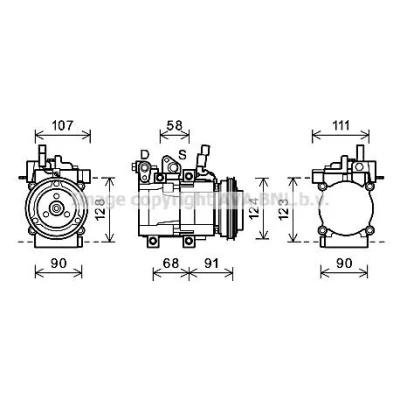 Imagem de PRASCO HYK196 Compressor HS15 R 134a