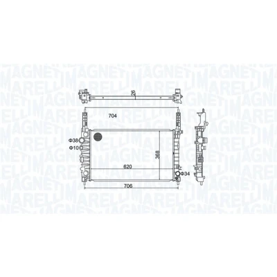Imagem de MAGNETI MARELLI 350213162900 Radiador, arrefecimento do motor 620mm 368mm 26mm Aletas de refrigeração soldadas