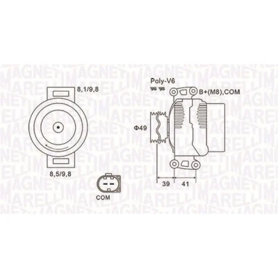 Imagem de MAGNETI MARELLI 063731953010 Alternador 14V 180A BMW: 1 Hatchback, 3 Sedan, 5 Sedan