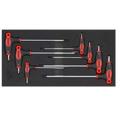 Imagem de SONIC 600719 Módulo de ferramentas 7 T10, T15, T20, T25, T27, T30, T40 aço cromo vanádio Torx Em forma L, extra comprido