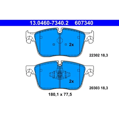 Imagem de ATE 13.0460 7340.2 Jogo de pastilhas para travão disco preparado indicador aviso desgaste, excl. contacto desgaste