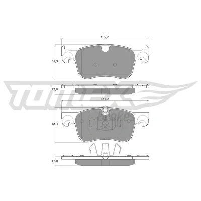 Imagem de TOMEX brakes TX 18 35 Jogo de pastilhas para travão disco Eixo dianteiro preparado indicador aviso desgaste CITROËN: C4 Grand Picasso 2