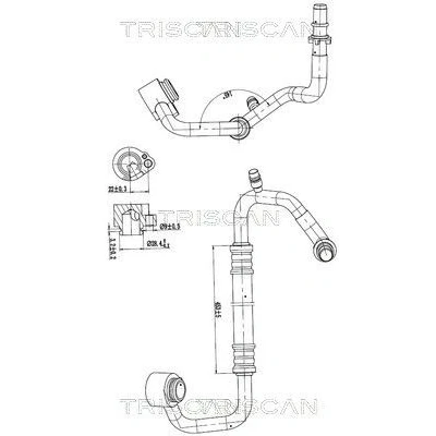 Imagem de TRISCAN 9010 29021 Conduta de alta/baixa pressão, ar condicionado do evaporador para o compressor SKODA: Fabia 2, SEAT: Ibiza 3