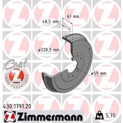 Imagem de ZIMMERMANN COAT Z 430.1791.20 Tambor de Travão 269