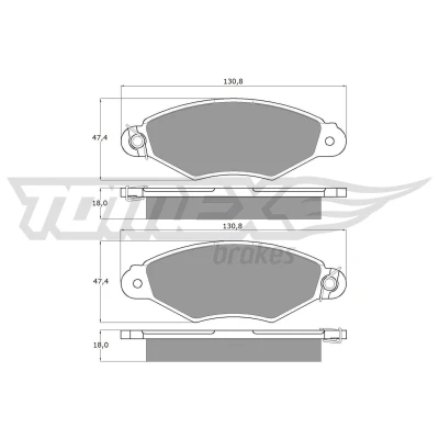 Imagem de TOMEX brakes TX 11 75 Jogo de pastilhas para travão disco Eixo dianteiro CITROËN: Xsara Hatchback, Carrinha, Coupe