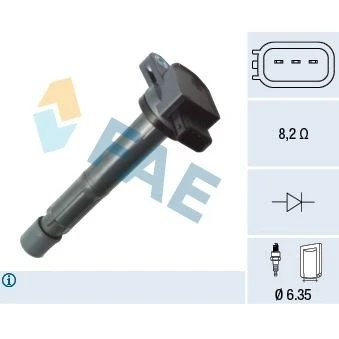 Imagem de FAE 80378 Bobina de ignição Tipo ligação SAE HONDA: Accord 7 Limousine
