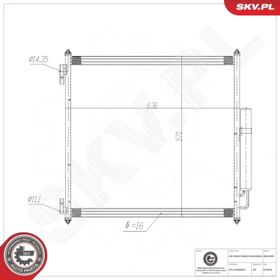 Imagem de ESEN SKV 86SKV387 Condensador com secador Alumínio 636mm