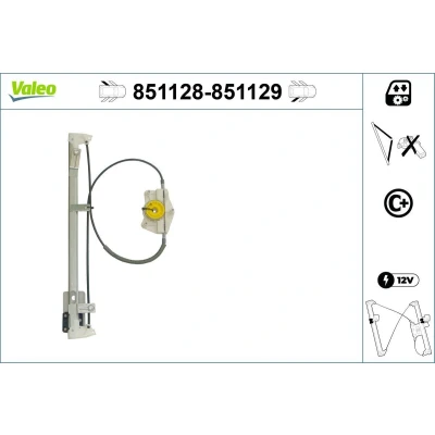 Imagem de Valeo Elevador de vidro traseira esquerda elétrico sem motor com função conforto 851128 VOLKSWAGEN: Touran I