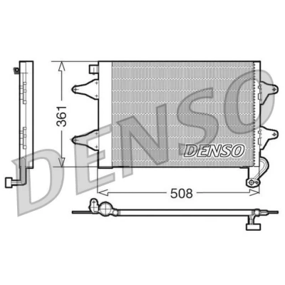 Imagem de DENSO DCN27004 Condensador com secador 508x361x16 R 134a 508 SEAT: Ibiza 2, 3, 4, VOLKSWAGEN: Polo V Hatchback, IV Hatchback